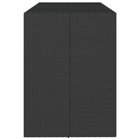 Bartafel met glazen blad 185x80x110 cm poly rattan zwart 4