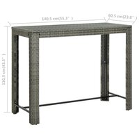 Tuinbartafel 140,5x60,5x110,5 cm poly rattan grijs 6