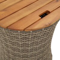 Tuinbijzettafels 2 st met houten blad poly rattan grijs 8