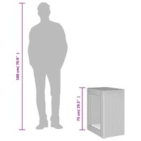 Tuinbijzettafel met houten blad 60x40x75 cm poly rattan zwart 10