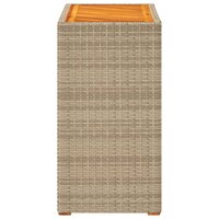 Tuinbijzettafel met houten blad 60x40x75 cm poly rattan beige 5