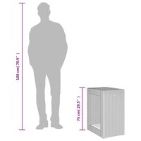 Tuinbijzettafel met houten blad 60x40x75 cm poly rattan beige 10