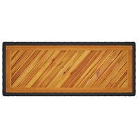 Tuinbijzettafel met houten blad 100x40x75 cm poly rattan zwart 8