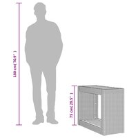 Tuinbijzettafel met houten blad 100x40x75 cm poly rattan zwart 10