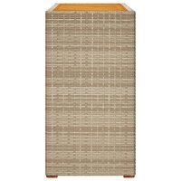 Tuinbijzettafel met houten blad 100x40x75 cm poly rattan beige 5