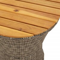 Tuinbijzettafel trommelvormig poly rattan en massief hout grijs 8
