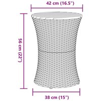 Tuinbijzettafel trommelvormig poly rattan en massief hout grijs 9
