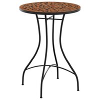Bistrotafel moza&iuml;ek &Oslash;50x70 cm keramiek terracottakleurig 2