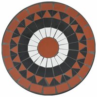 Bistrotafel moza&iuml;ek &Oslash;50x70 cm keramiek terracottakleurig en wit 6