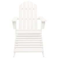 Tuinstoel Adirondack met voetenbank tafel massief vurenhout wit 6