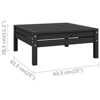 Tuinvoetenbank massief grenenhout zwart 5