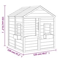 Speelhuis met afsluitbare deur en bloempotten massief vurenhout 10