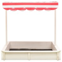 Zandbak met verstelbaar dak UV50 vurenhout wit en rood 2