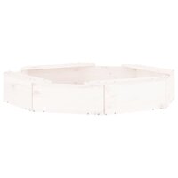 Zandbak met bankjes achthoekig massief grenenhout wit 6