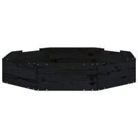 Zandbak met bankjes achthoekig massief grenenhout zwart 4