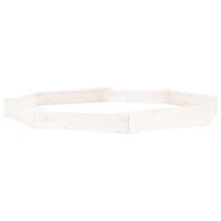 Zandbak met bankjes achthoekig massief grenenhout wit 2