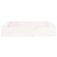 Zandbak met bankjes vierkant massief grenenhout wit 4