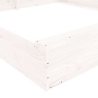 Zandbak met bankjes vierkant massief grenenhout wit 7