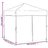 Partytent inklapbaar met zijwanden 2x2 m cr&egrave;mekleurig 9