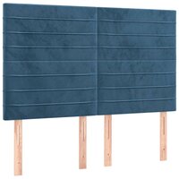 Hoofdborden 4 st 72x5x78/88 cm fluweel donkerblauw 2