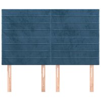 Hoofdborden 4 st 72x5x78/88 cm fluweel donkerblauw 3