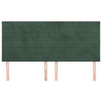 Hoofdborden 4 st 90x5x78/88 cm fluweel donkergroen 3