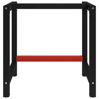 Werkbankframe 80x57x79 cm metaal zwart en rood 2