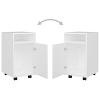 Bijzetkast met wielen 33x38x60 cm bewerkt hout wit 7