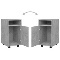 Bijzetkast met wielen 33x38x60 cm bewerkt hout betongrijs 7