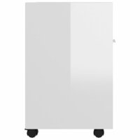 Bijzetkast met wielen 33x38x60 cm bewerkt hout hoogglans wit 5