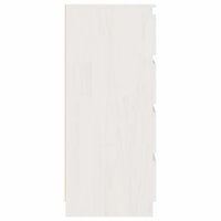 Bijzetkast 60x36x84 cm massief grenenhout wit 4