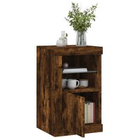 Bijzetkast met LED bewerkt hout gerookt eikenkleurig 5