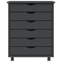 Ladekast MOSS verrijdbaar massief grenenhout grijs 4