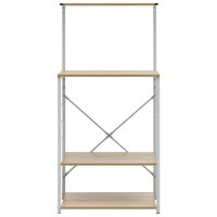 Magnetronkast 60x39,6x123 cm bewerkt hout wit en eikenkleurig 3