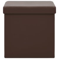 Opbergkrukken inklapbaar 2 st PVC bruin 4