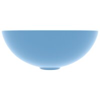 Wastafel rond keramiek lichtblauw 3