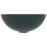 Wastafel rond keramiek donkergroen 3