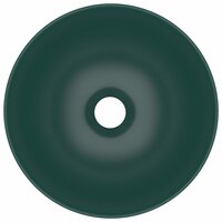 Wastafel rond keramiek donkergroen 4
