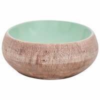 Opzetwasbak ovaal 59x40x15 cm keramiek groen en bruin 5
