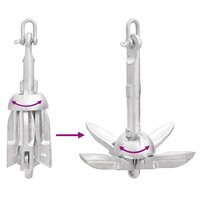 Anker inklapbaar 0,7 kg smeedijzer zilver 6