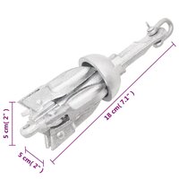 Anker inklapbaar 0,7 kg smeedijzer zilver 8