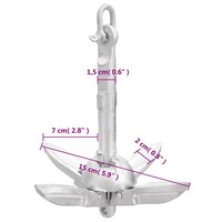 Anker inklapbaar 0,7 kg smeedijzer zilver 9