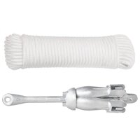 Anker met touw inklapbaar 8 kg smeedijzer zilverkleurig 2