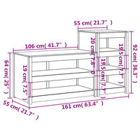 Keukenkasten voor buiten 2 st massief grenenhout wit 9