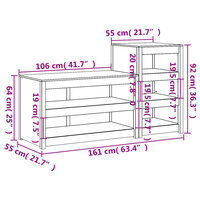 Keukenkasten voor buiten 2 st massief douglashout 9