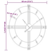 Wandklok &Oslash;60 cm ijzer zwart 7