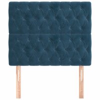 Hoofdborden 2 st 90x7x78/88 cm fluweel donkerblauw 3