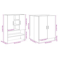 Wasmachinekasten 2 st bewerkt hout sonoma eikenkleurig 10
