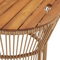 Tuinbijzettafels 2 st met houten blad poly rattan beige 8