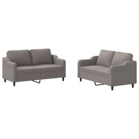 2-delige Loungeset met kussens stof taupe 2